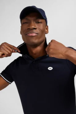 New Poo Beu Fonce A anche Courte Homme Polos