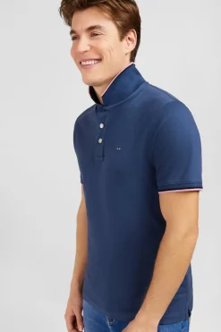 Sale Poo Beu Fonce En Coton Pia Homme Polos
