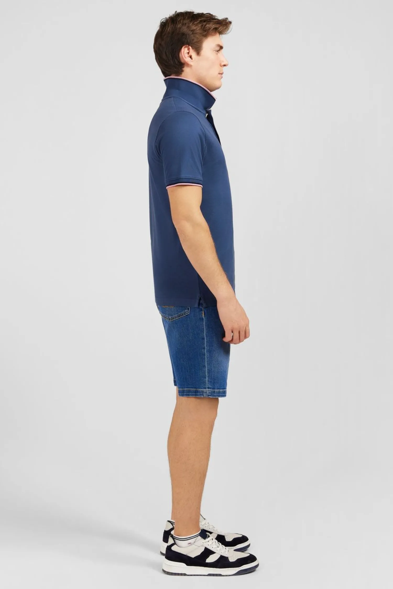 Sale Poo Beu Fonce En Coton Pia Homme Polos