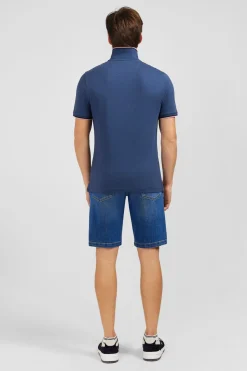 Sale Poo Beu Fonce En Coton Pia Homme Polos