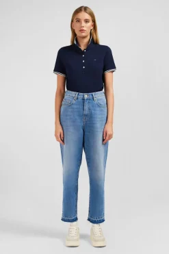 Clearance Poo Beu Fonce anche Courte En Coton Pia Femme Polos