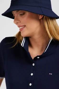 Clearance Poo Beu Fonce anche Courte En Coton Pia Femme Polos