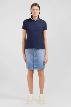 Outlet Poo Beu Fonce anche Courte En Coton Pia Femme Polos