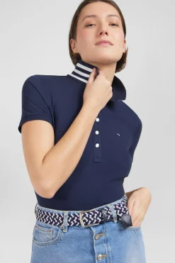 Outlet Poo Beu Fonce anche Courte En Coton Pia Femme Polos