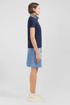 Outlet Poo Beu Fonce anche Courte En Coton Pia Femme Polos