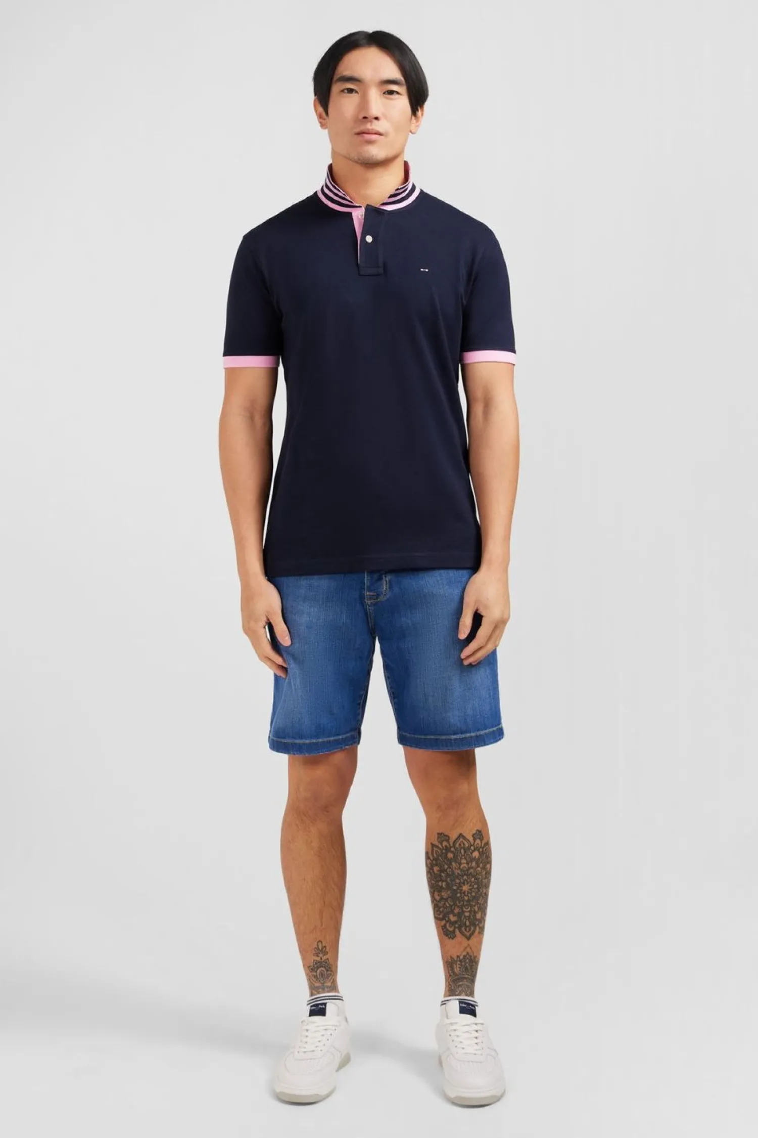 Hot Poo Beu arine En Coton Pia Avec Detai Contrate Homme Polos