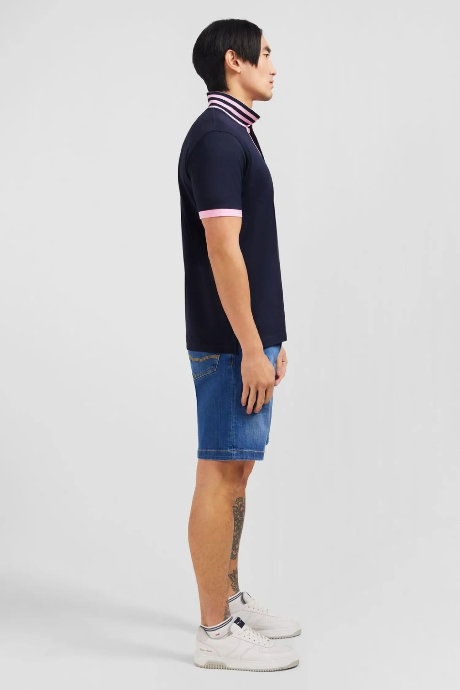 Hot Poo Beu arine En Coton Pia Avec Detai Contrate Homme Polos