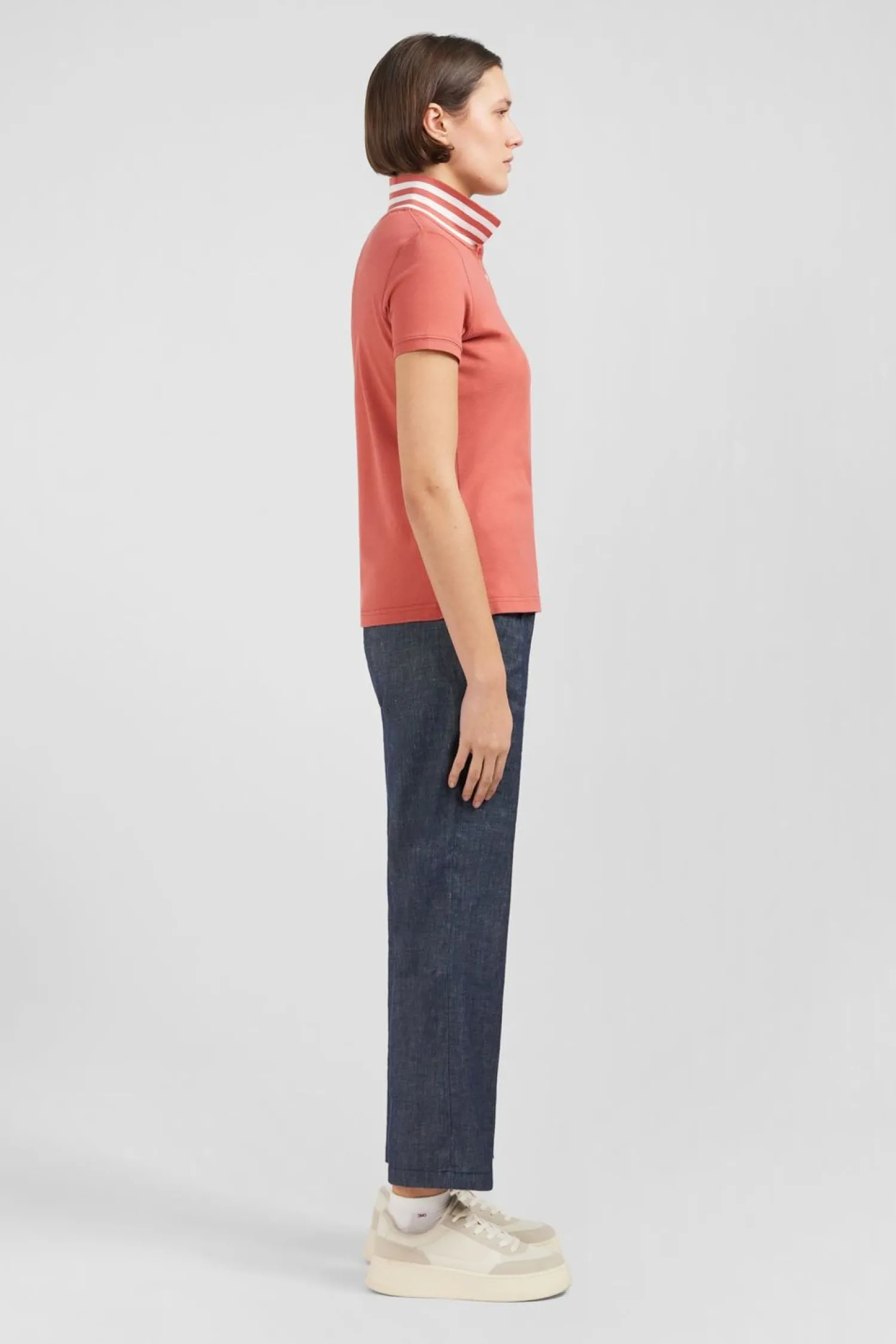 Clearance Poo Brique anche Courte En Coton Pia Femme Polos