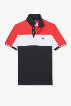 Sale Poo Coorbock Rouge En Coton Pique A Broderie Xv De France Homme Polos