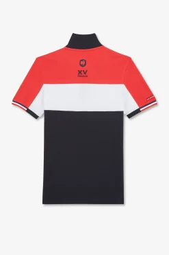 Sale Poo Coorbock Rouge En Coton Pique A Broderie Xv De France Homme Polos