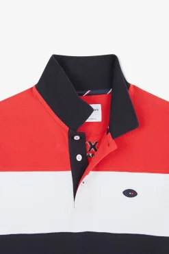 Sale Poo Coorbock Rouge En Coton Pique A Broderie Xv De France Homme Polos
