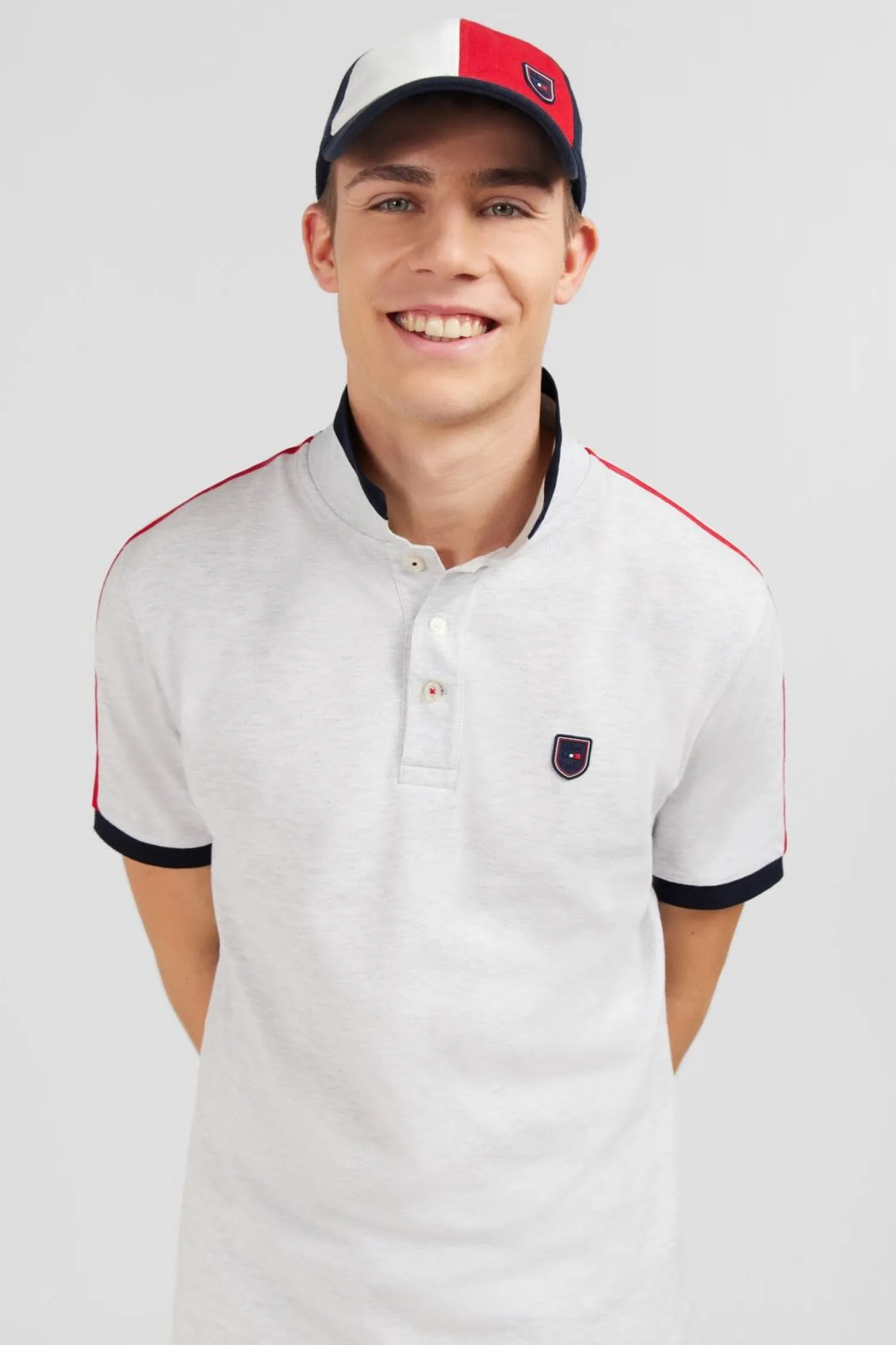 Poo Gri Chine anche Courte Homme Polos