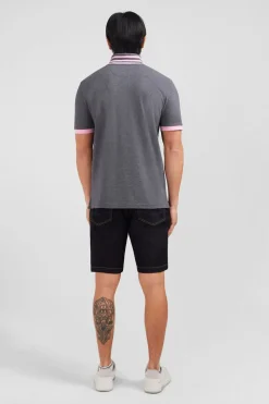 Clearance Poo Gri En Coton Pia Avec Detai Contrate Homme Polos