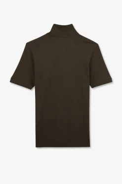 Outlet Poo Kaki Uni A anche Courte Homme Polos