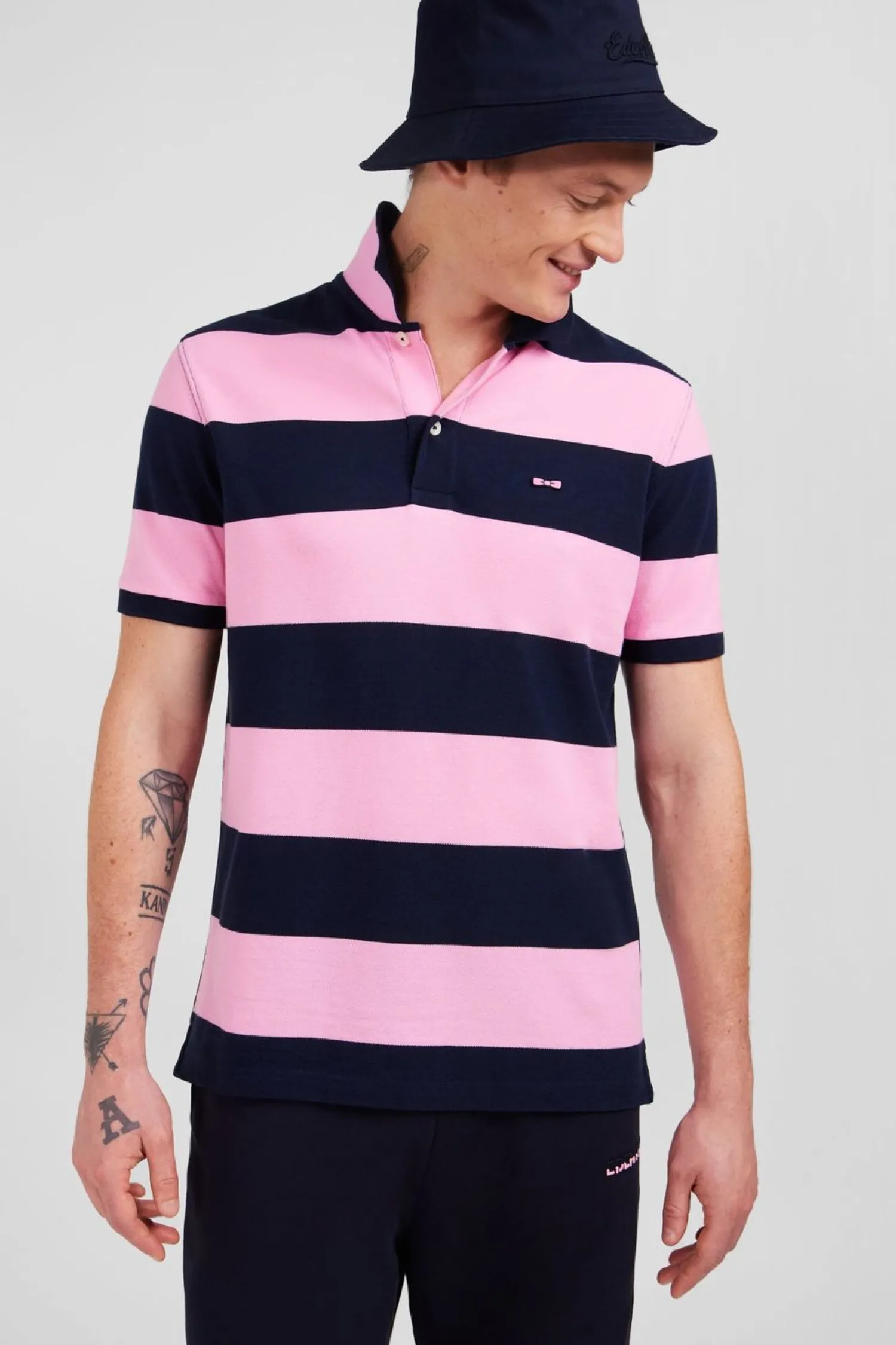 Hot Poo anche Courte Cerce arine Et Roe En Pique Coton Homme Polos