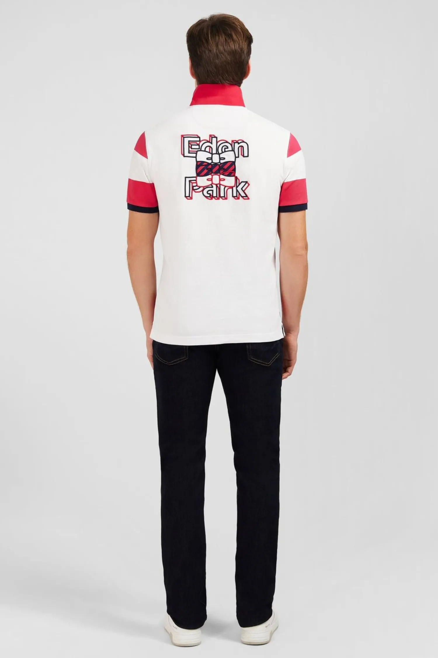 New Poo anche Courte Cerce Rouge En Pique Coton Homme Polos