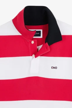 New Poo anche Courte Cerce Rouge En Pique Coton Homme Polos