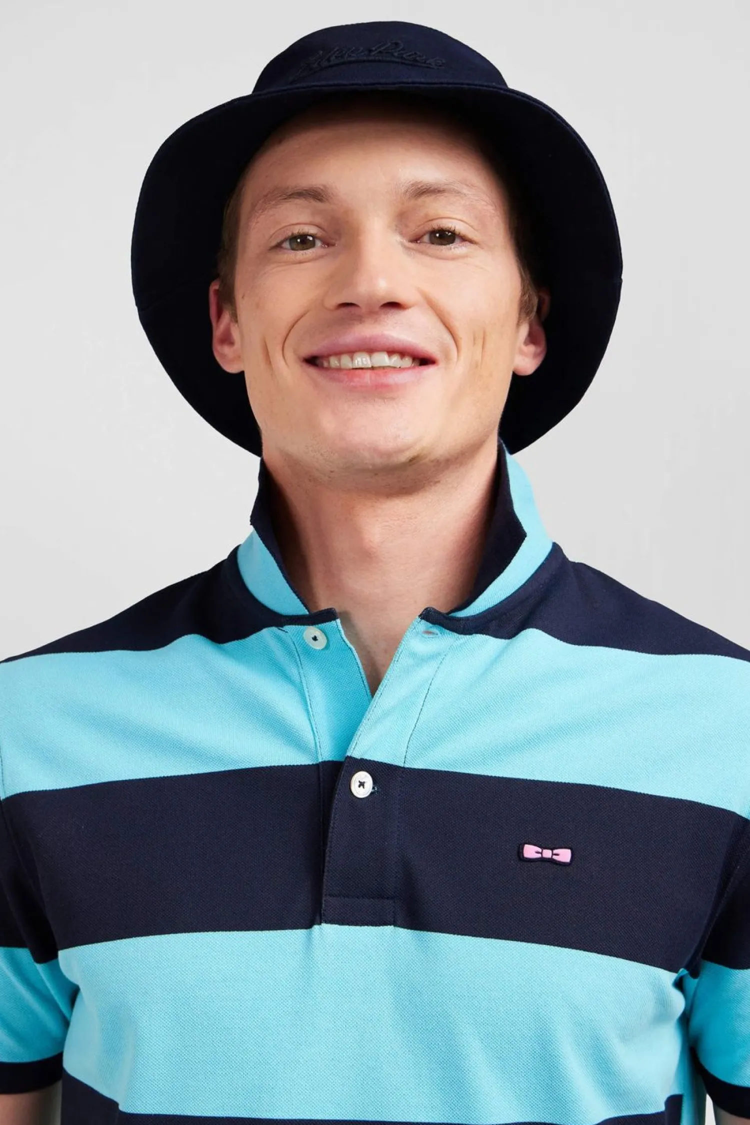 Best Poo anche Courte Cerce Turquoie En Pique Coton Homme Polos