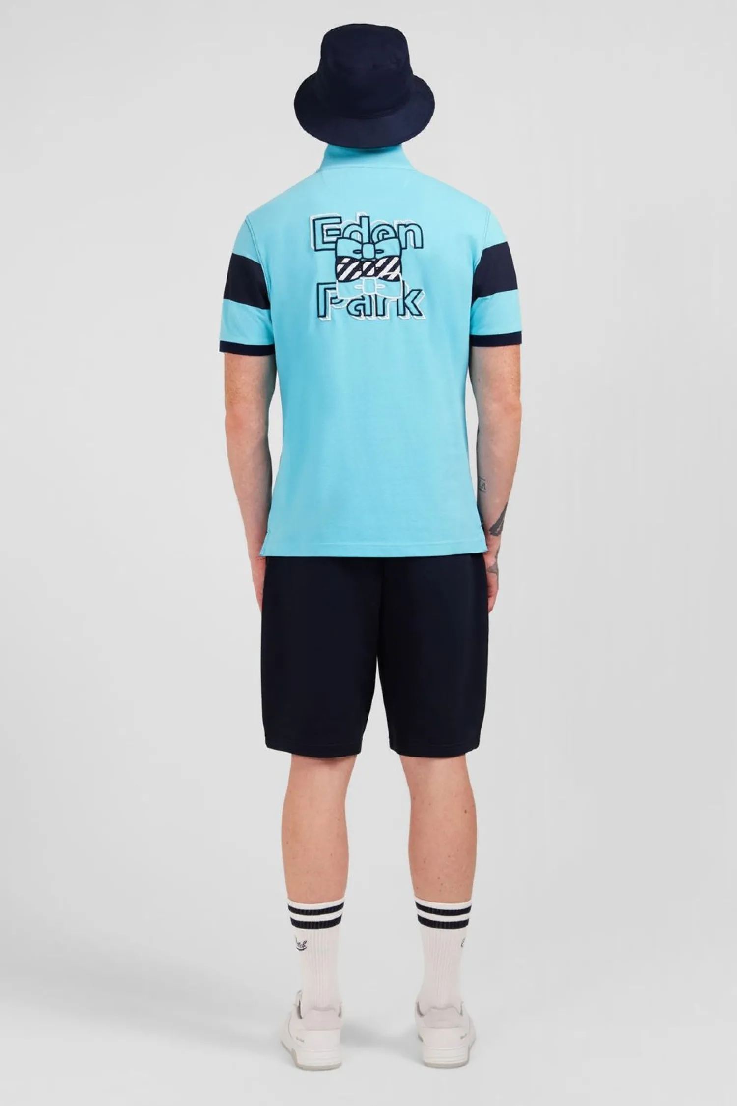 Best Poo anche Courte Cerce Turquoie En Pique Coton Homme Polos