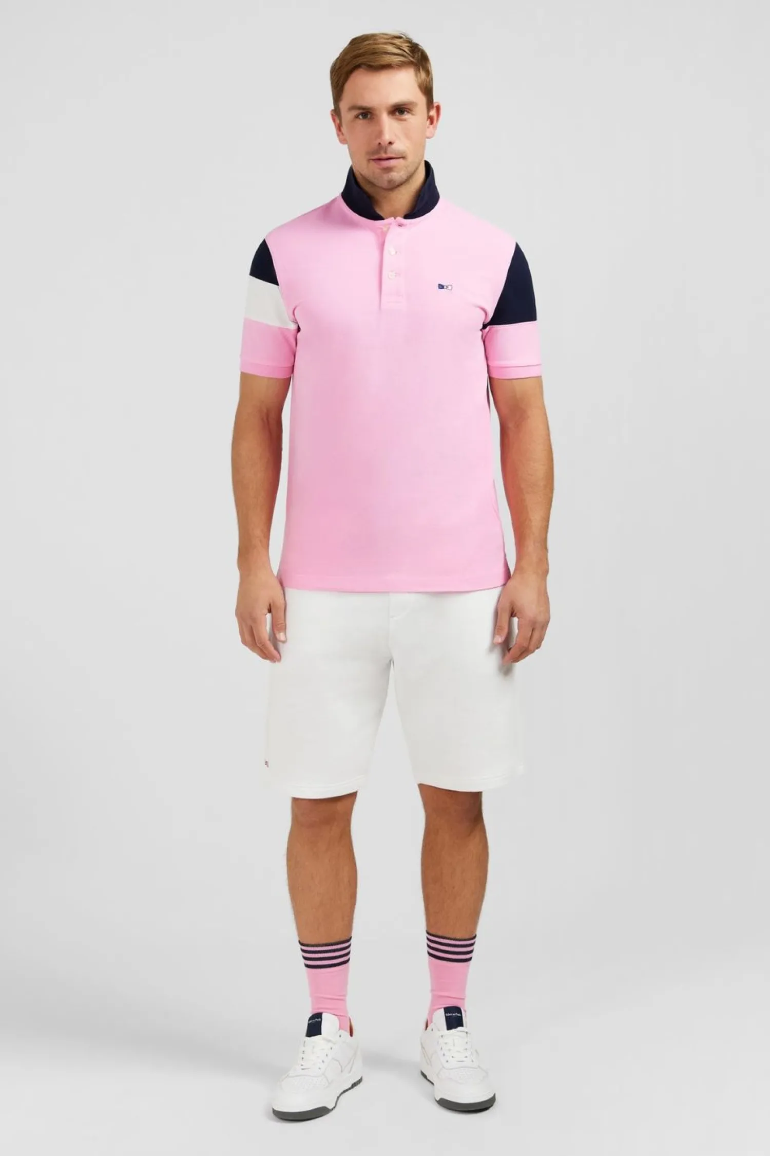 Sale Poo anche Courte Roe Tricoore En Pique Coton Detai Noeud Homme Polos