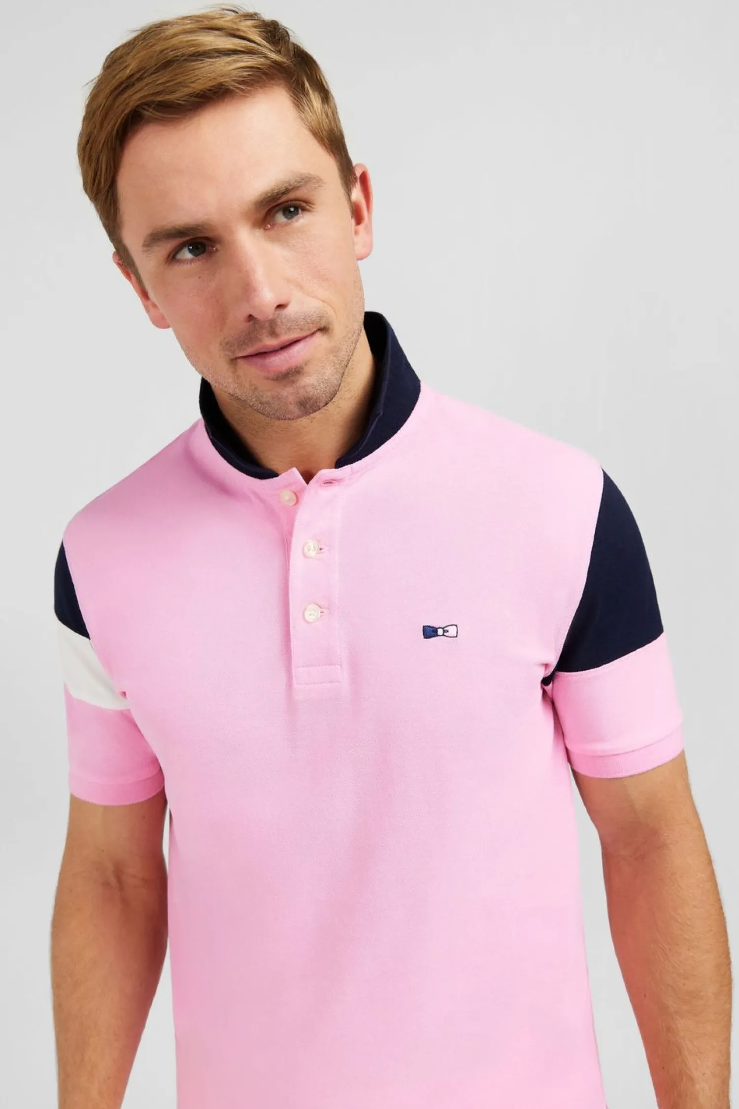 Sale Poo anche Courte Roe Tricoore En Pique Coton Detai Noeud Homme Polos