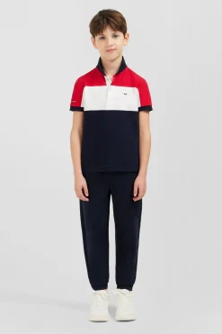 New Polo Manches Courtes Tricolore Xv De France En Pique Coton Enfant Enfant