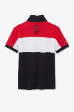 New Polo Manches Courtes Tricolore Xv De France En Pique Coton Enfant Enfant