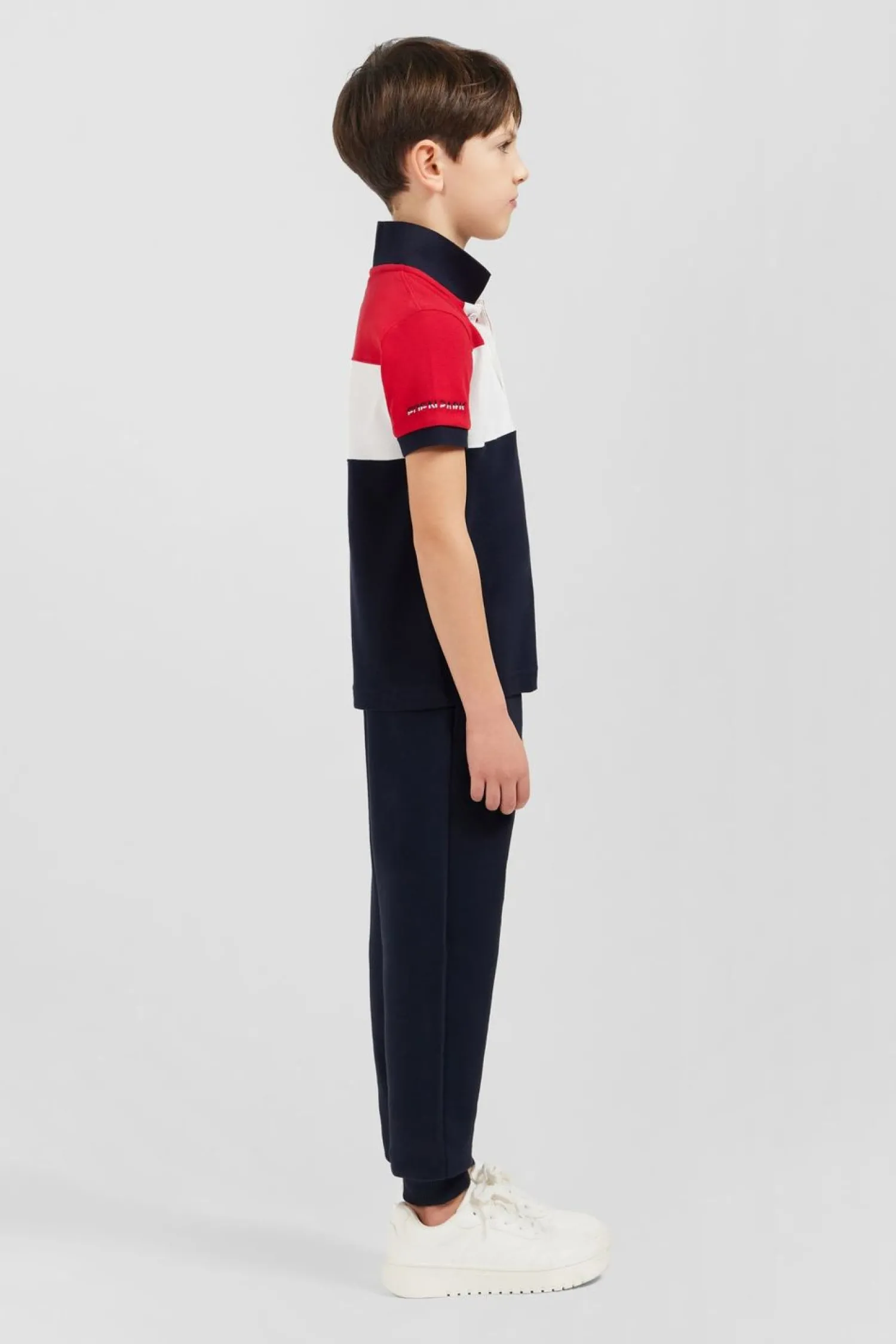 New Polo Manches Courtes Tricolore Xv De France En Pique Coton Enfant Enfant
