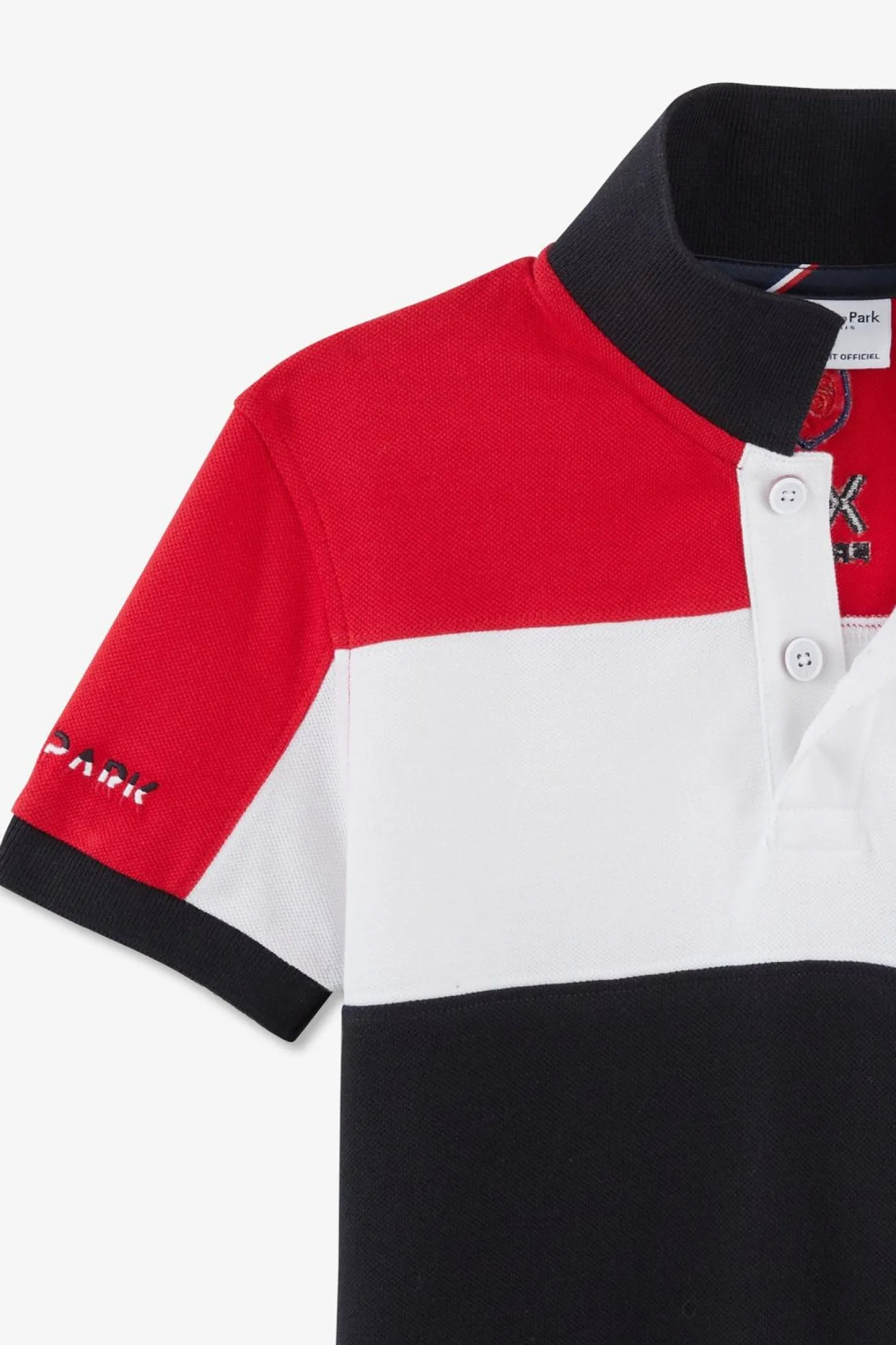 New Polo Manches Courtes Tricolore Xv De France En Pique Coton Enfant Enfant