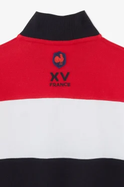 New Polo Manches Courtes Tricolore Xv De France En Pique Coton Enfant Enfant
