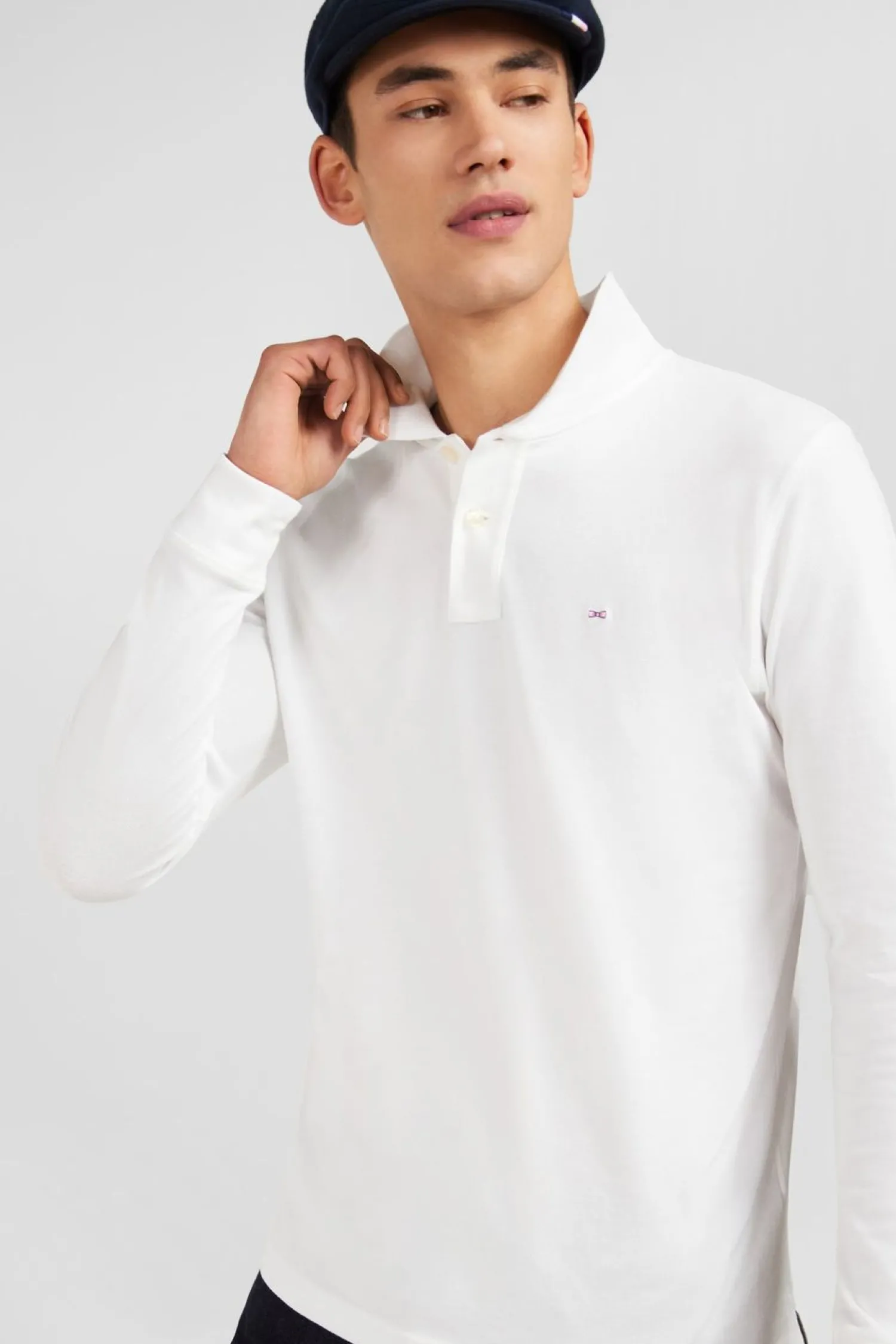 Outlet Poo anche ongue Banc Uni En Pique De Coton tretch Homme Polos
