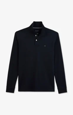 New Poo anche ongue Beu arine Uni En Pique De Coton tretch Homme Polos