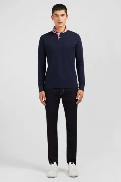 Outlet Poo anche ongue Beu arine En Coton Avec Co Contrate Homme Polos