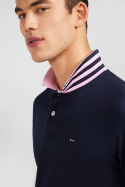 Outlet Poo anche ongue Beu arine En Coton Avec Co Contrate Homme Polos