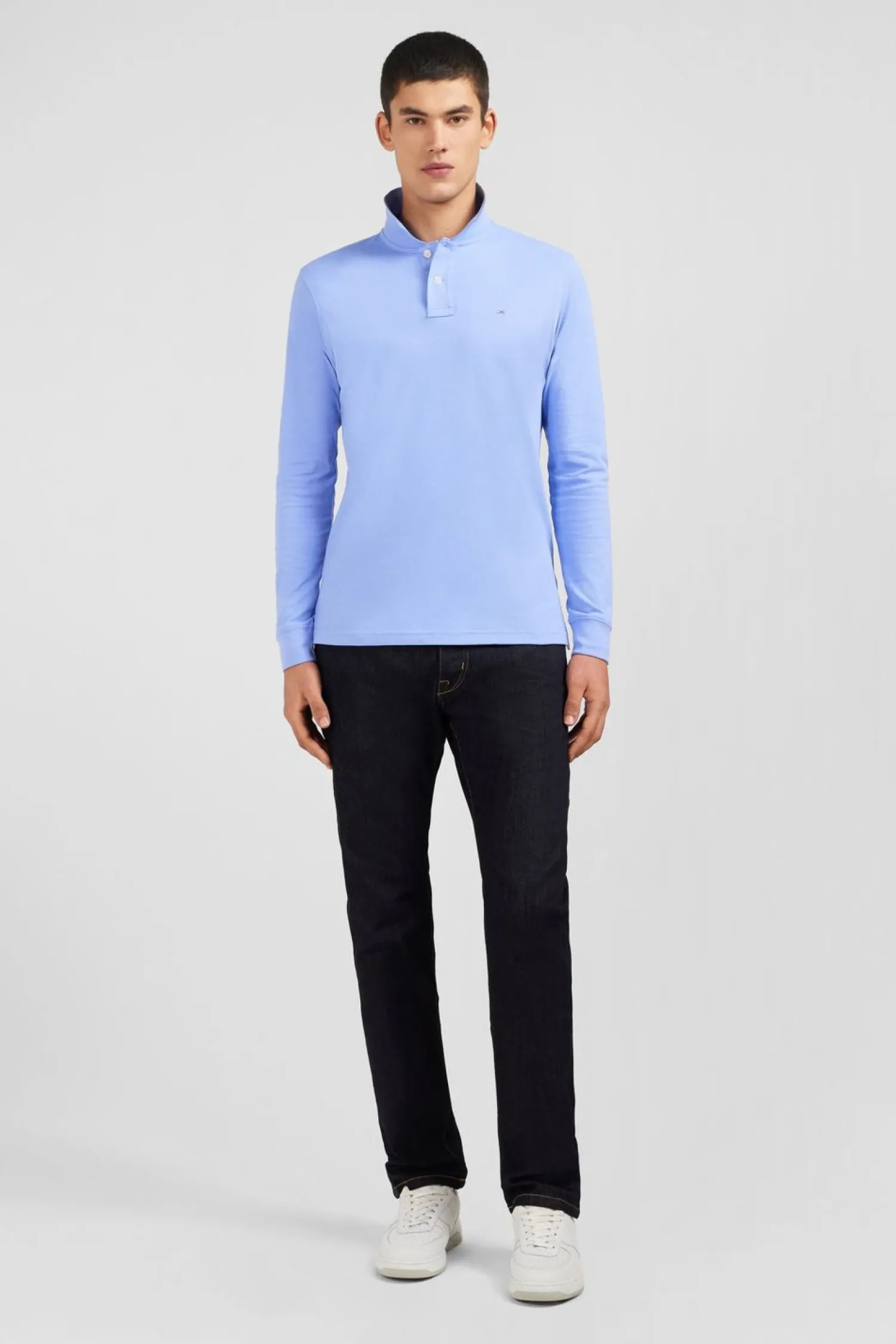 Clearance Poo anche ongue Beu Uni En Pique De Coton tretch Homme Polos