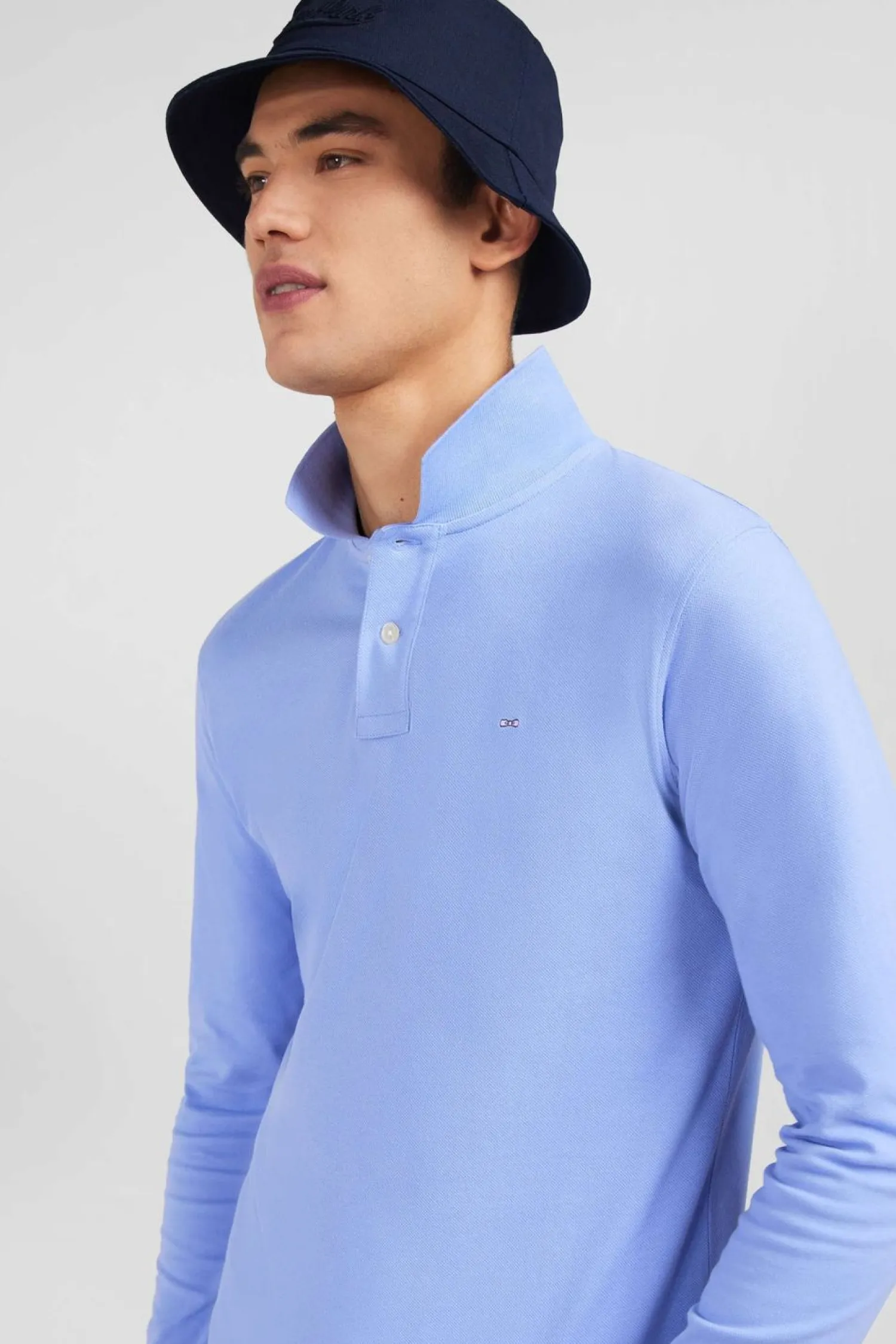 Clearance Poo anche ongue Beu Uni En Pique De Coton tretch Homme Polos
