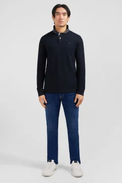 Poo anche ongue Noir En Coton Avec Co Contrate Homme Polos