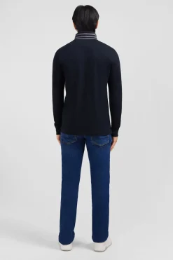 Poo anche ongue Noir En Coton Avec Co Contrate Homme Polos