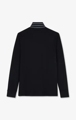 Poo anche ongue Noir En Coton Avec Co Contrate Homme Polos