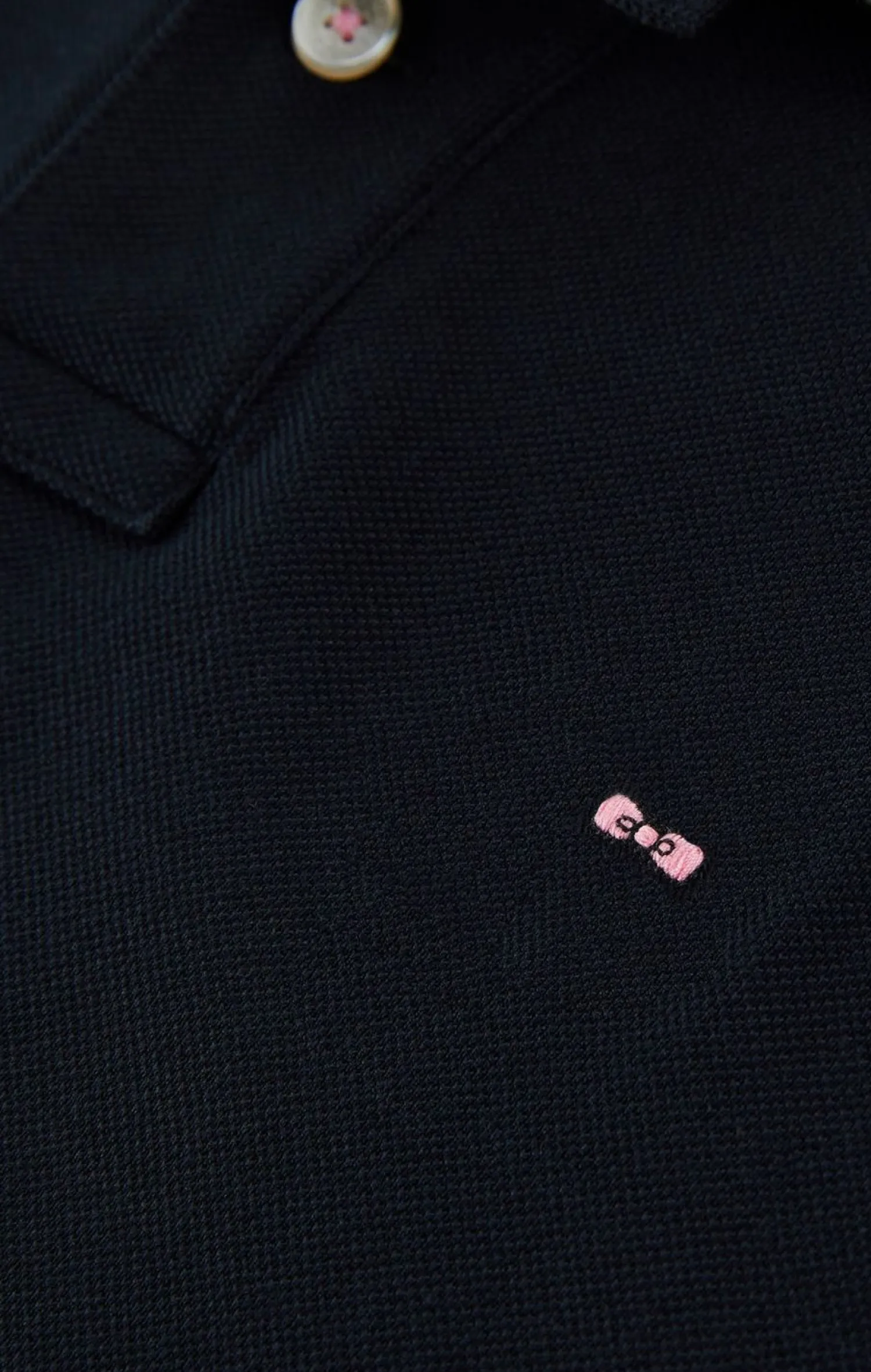 Poo anche ongue Noir En Coton Avec Co Contrate Homme Polos