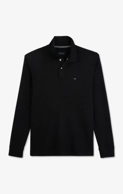 Hot Poo anche ongue Noir Uni En Pique De Coton tretch Homme Polos