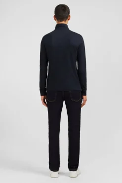 Hot Poo anche ongue Noir Uni En Pique De Coton tretch Homme Polos