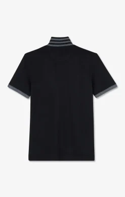 Hot Poo Noir En Coton Pia Avec Detai Contrate Homme Polos