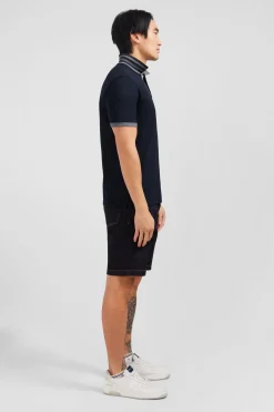 Hot Poo Noir En Coton Pia Avec Detai Contrate Homme Polos