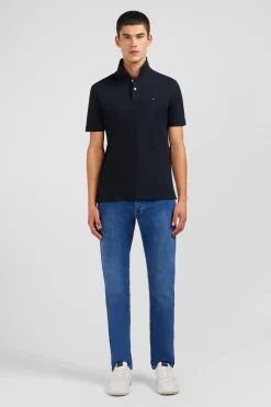Clearance Poo Noir En Coton Pia tretch Homme Polos