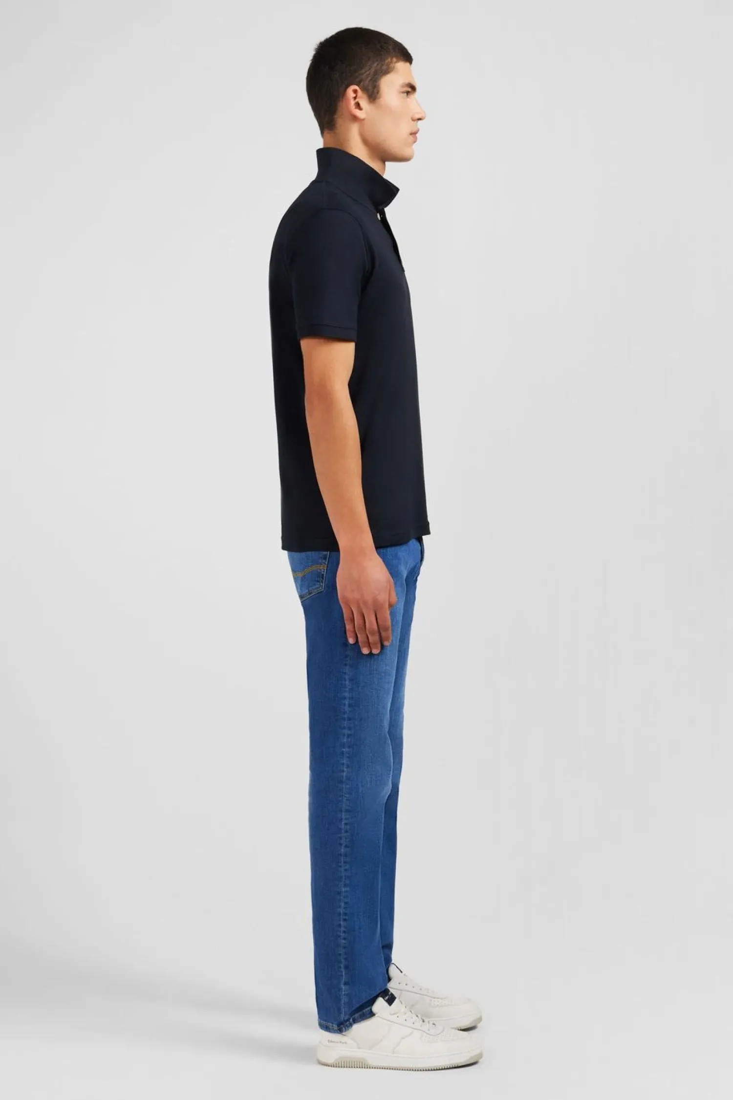 Clearance Poo Noir En Coton Pia tretch Homme Polos