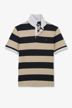 Online Poo Raye Beige A anche Courte Homme Polos