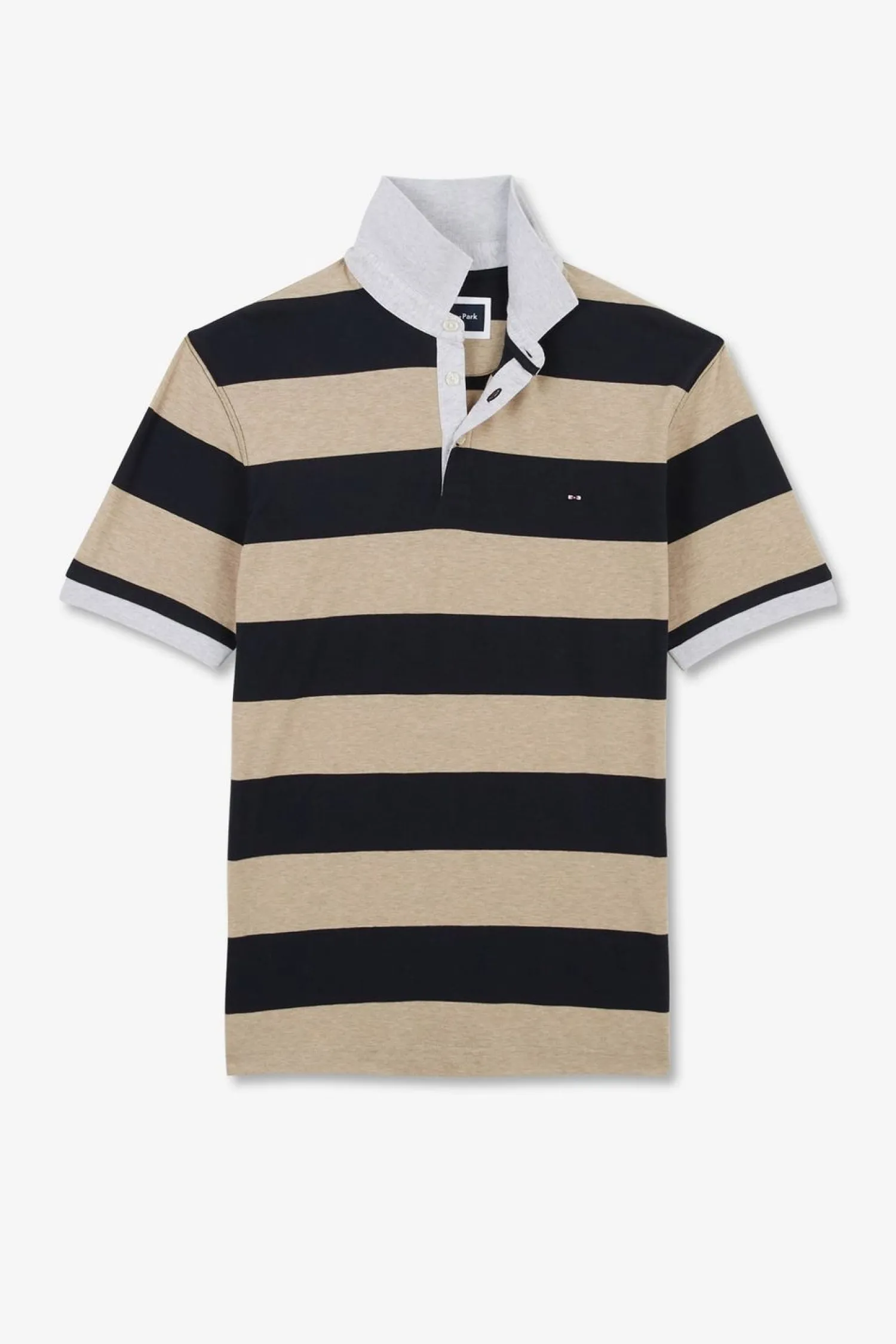 Online Poo Raye Beige A anche Courte Homme Polos