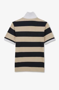 Online Poo Raye Beige A anche Courte Homme Polos