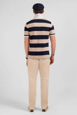 Online Poo Raye Beige A anche Courte Homme Polos